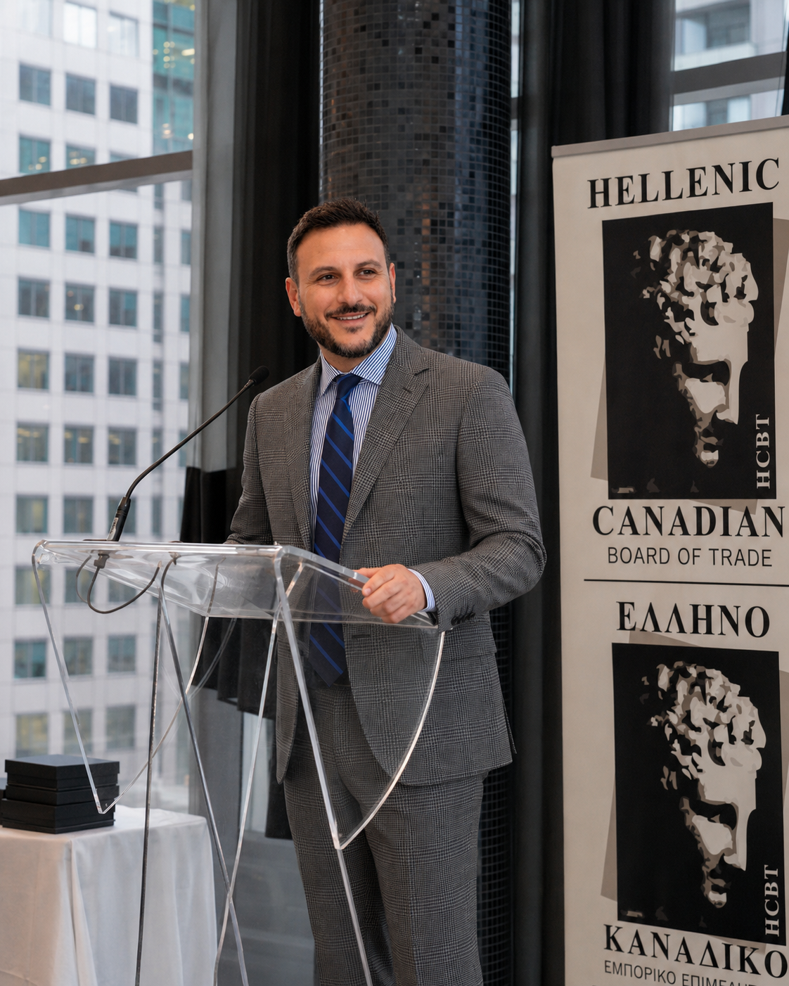 Ioannis Athanasiou speaking at the Hellenic Canadian Enterprise Council